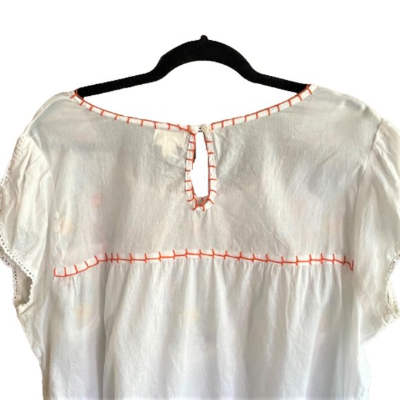 Embroidered peasant style boho cotton tunic top 2X - Picture 7 of 12
